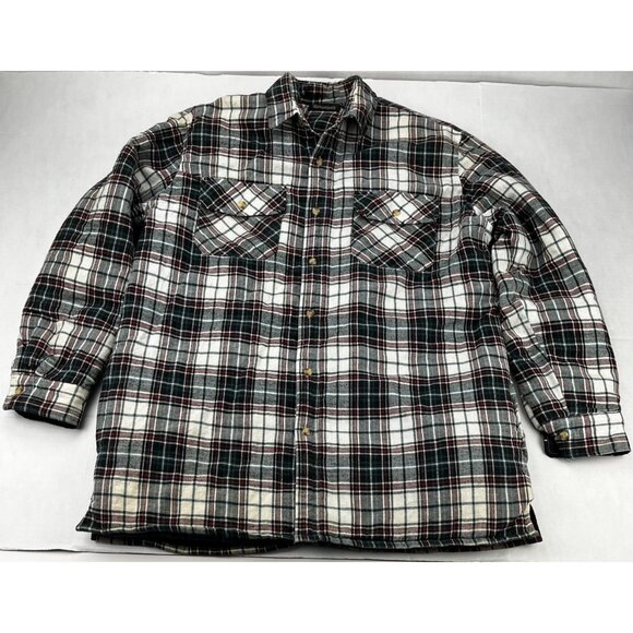 Timber Ridge Shirt Jacket Mens Large Plaid Quilted Flannel Heavyweight Coat Wint - Picture 1 of 6